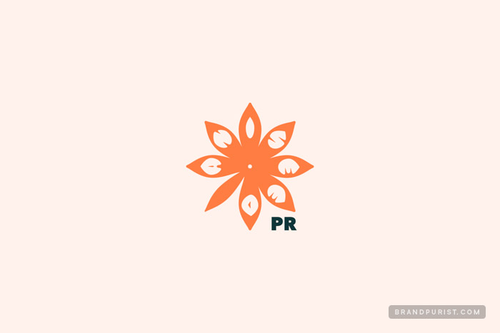 AniseedPR logo is formed of 7 petals making up an anise flower.