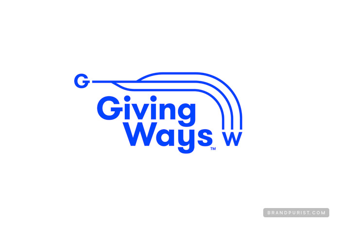 The letter G connecting to W, with lines overarching the GivingWays logotype.