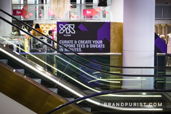 YR Store branded graphics enhancing the retail installation at Selfridges, Oxford Street.