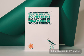 Aniseed PR’s signature bold typography printed on postcard.
