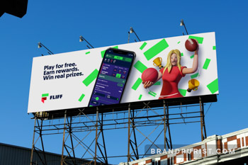 Fliff advertising on a large outdoor billboard.