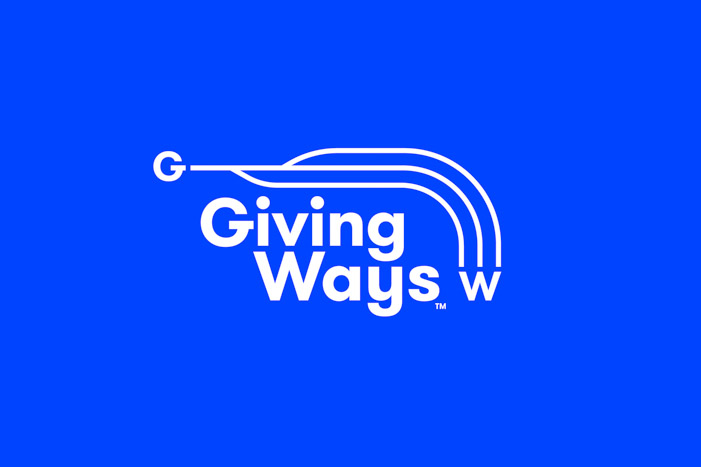 The lines in the GivingWays logo represent a combination of ways for giving to charities.