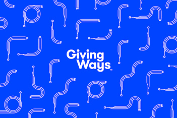 The flexible GivingWays logo mark is shown as an infinite pattern.