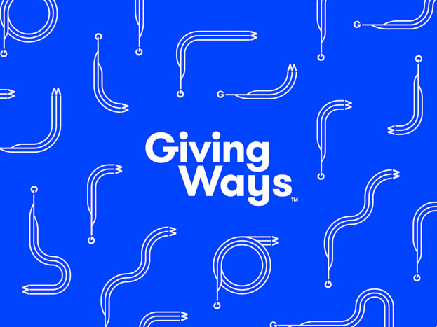 Pattern created from GivingWays’ flexible logomark.