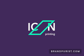 The ICON Printing logo mark was inspired by screen printing tools.