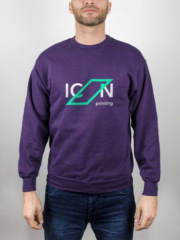 ICON Printing logo on the front of a company sweatshirt.