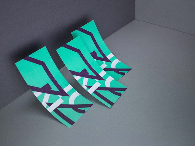 Branded stationery featuring ICON Printing’s signature geometric graphics.
