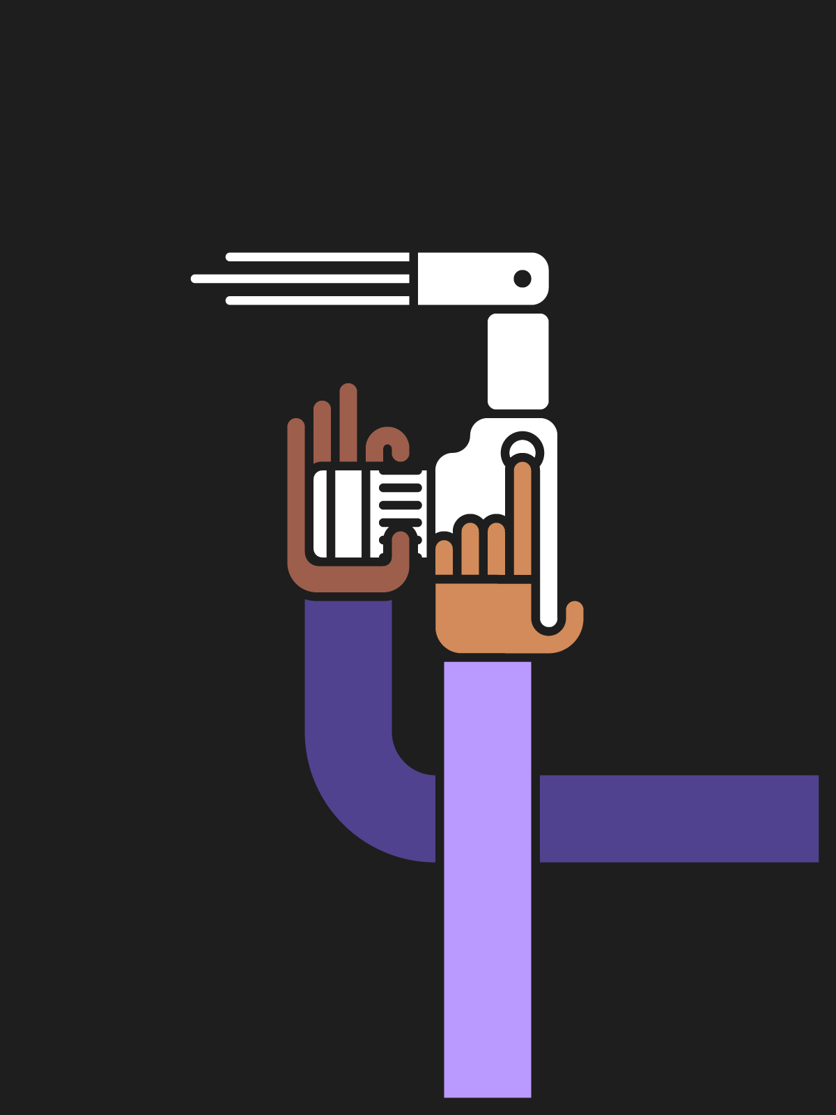 Illustration depicting stylised hands holding a camera.