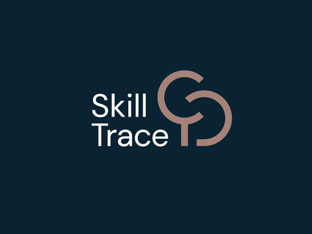 Skill Trace logo featuring a mark made up of a simplified magnifying glass and a partial circle together forming an S shape.