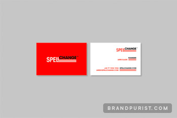 Spell Change’s branded business card designs.