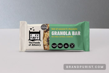Granola bar packaging designed for The Foods of Athenry.