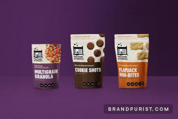 Granola, flapjack and cookie pouch packaging designed for The Foods of Athenry.