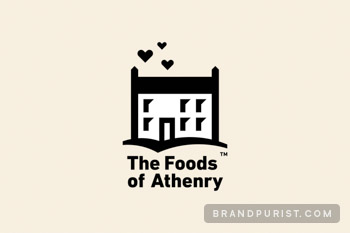 The Foods of Athenry logo depicts a stylised old farmhouse. 