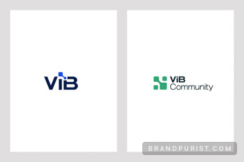ViB parent and ViB Community sub-brand logos on white background.