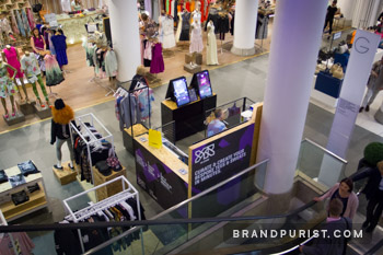 YR’s t-shirt customisation booth at Selfridges department store in London.