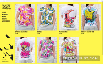 YR Store web shop with SpongeBob SquarePants and Patrick Star t-shirts.
